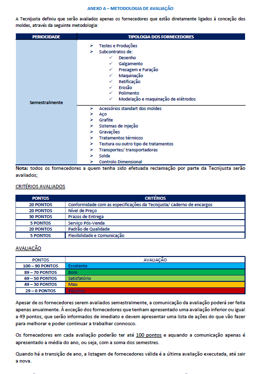 Critérios de Avaliação de Fornecedores-de